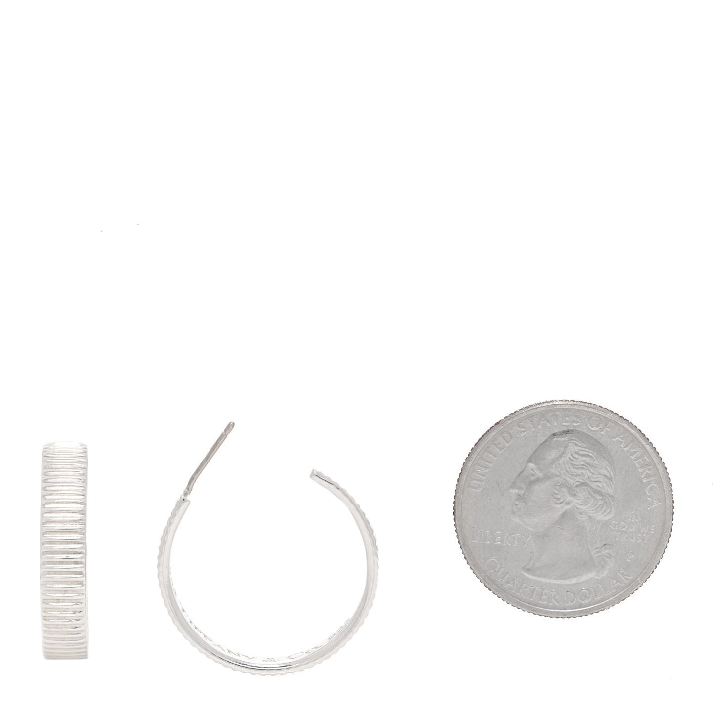 Sterling Silver Ribbed Hoop Earrings