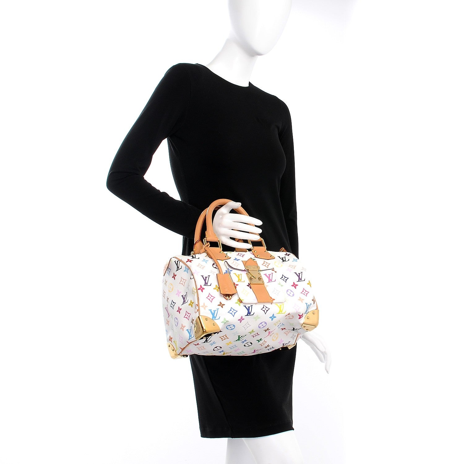 Louis Vuitton Monogram Multicolor Speedy 30 White 2 of 6