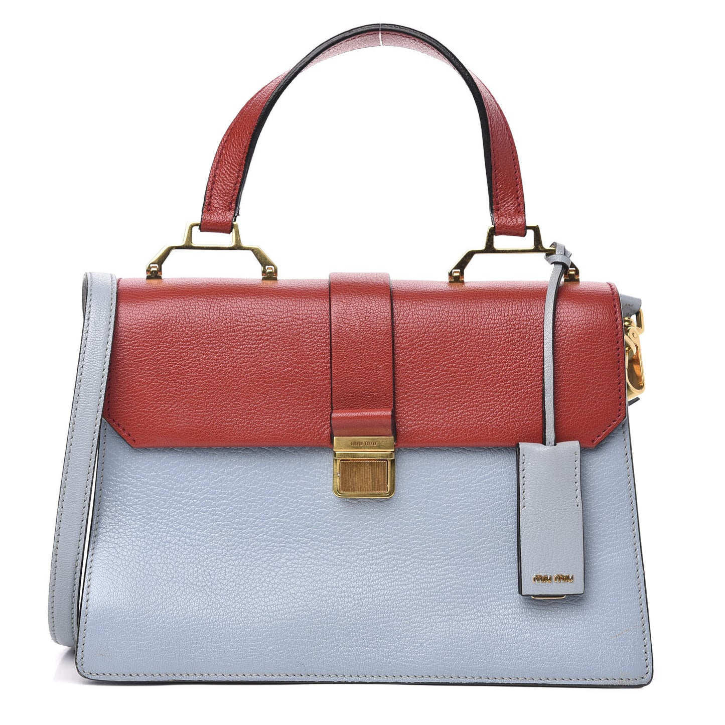 Goatskin Madras Top Handle Bag Rosso Cielo