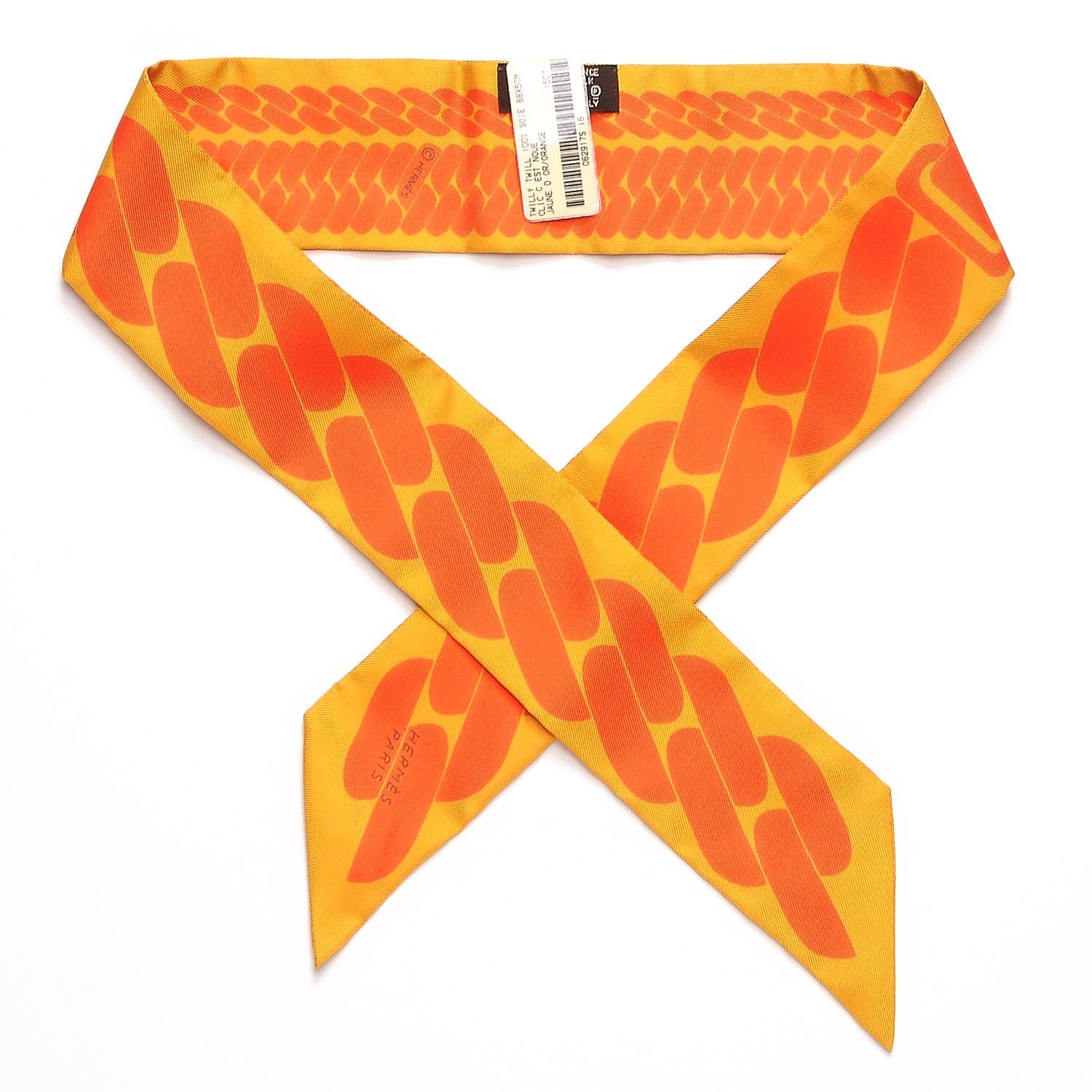 Hermes Silk Clic C'est Noue Twilly Jaune d'Or Orange 1 of 4