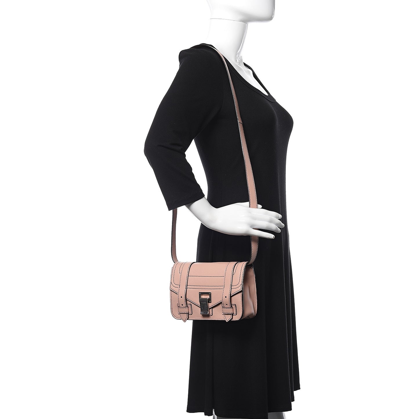 Soft Grainy Calfskin Mini PS1 Crossbody Bag Deep Blush