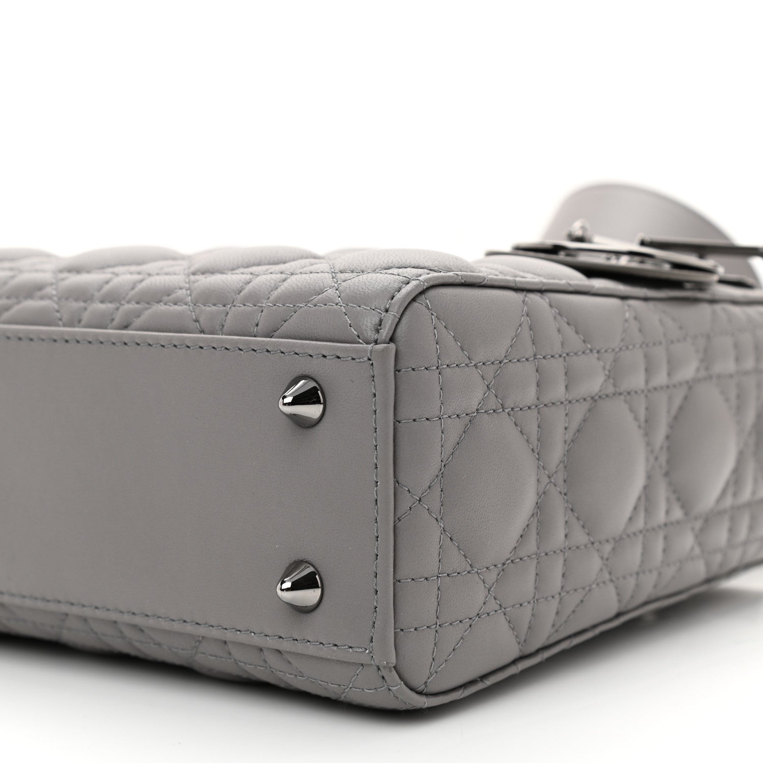 Christian Dior Lambskin Cannage Small My ABCDior Lady Dior Grey 8 of 8