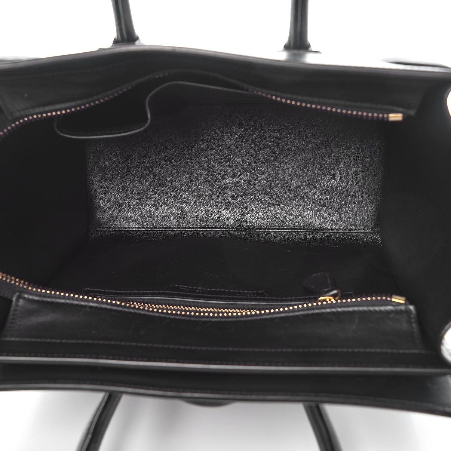 Celine Shrunken Lambskin Micro Bi-Color Luggage Black White 5 of 8