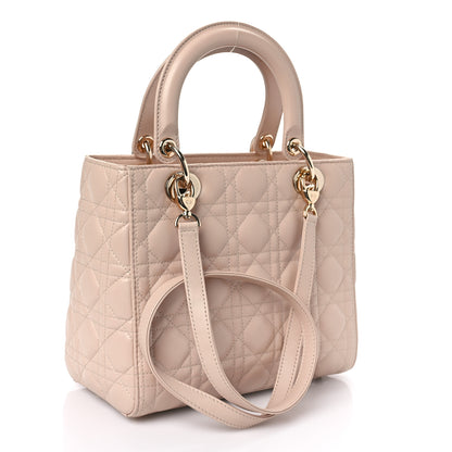 Christian Dior Lambskin Cannage Medium Lady Dior Rose Poudre 2 of 7