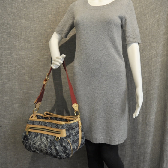 Louis Vuitton Denim Raye Porte Epaule MM 3 of 8