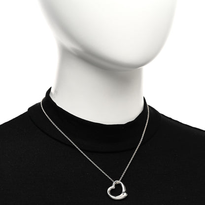 Tiffany Sterling Silver 22mm Elsa Peretti Open Heart Pendant Necklace 2 of 5
