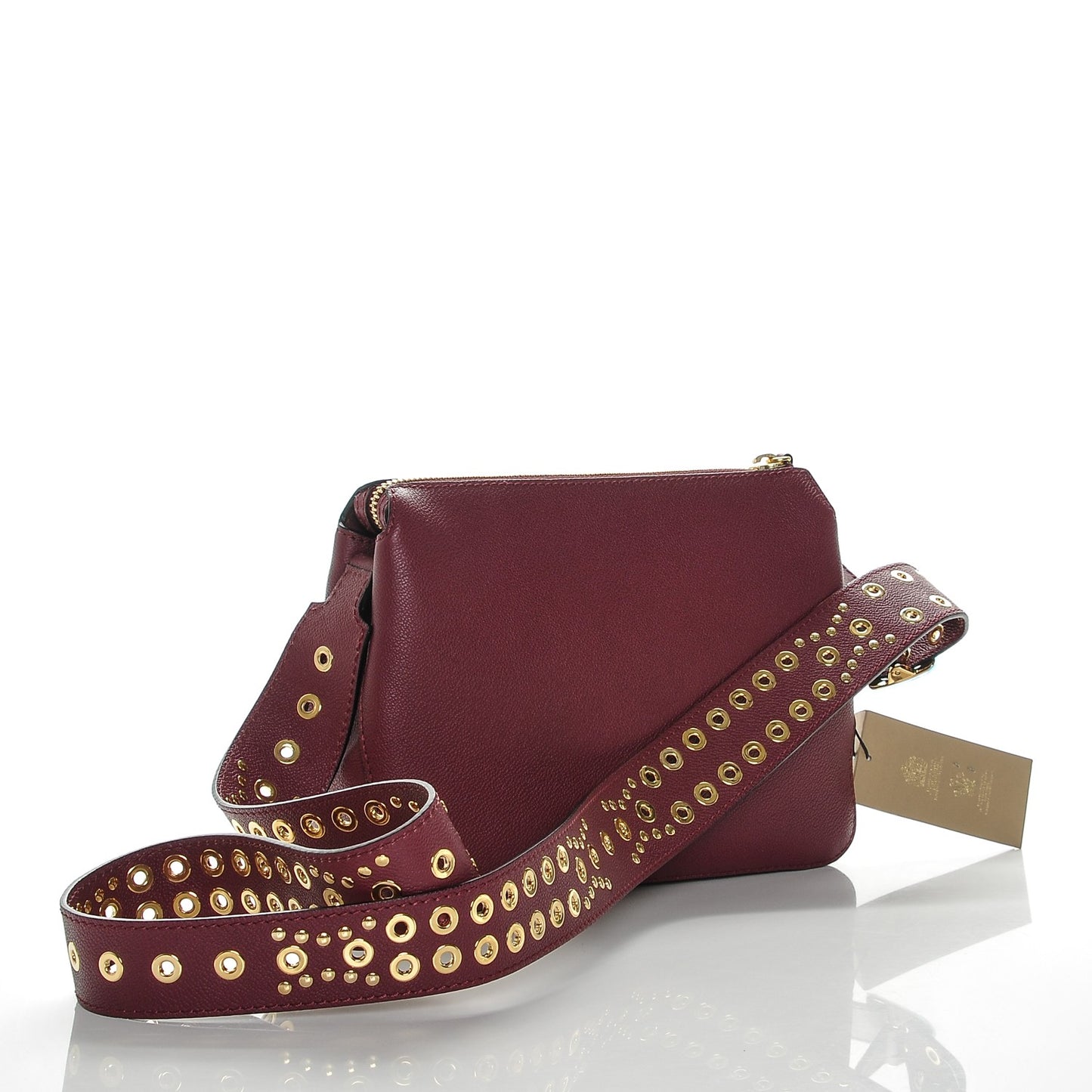 Soft Grain Calfskin House Check Small Helmsley Crossbody Dark Plum