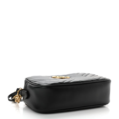 Gucci Calfskin Matelasse Small GG Marmont Chain Shoulder Bag Black 4 of 8
