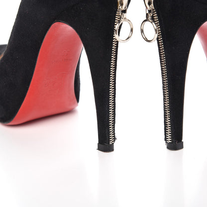 Christian Louboutin Suede Bianca Back Zip 120 Pumps 35 Black 11 of 12