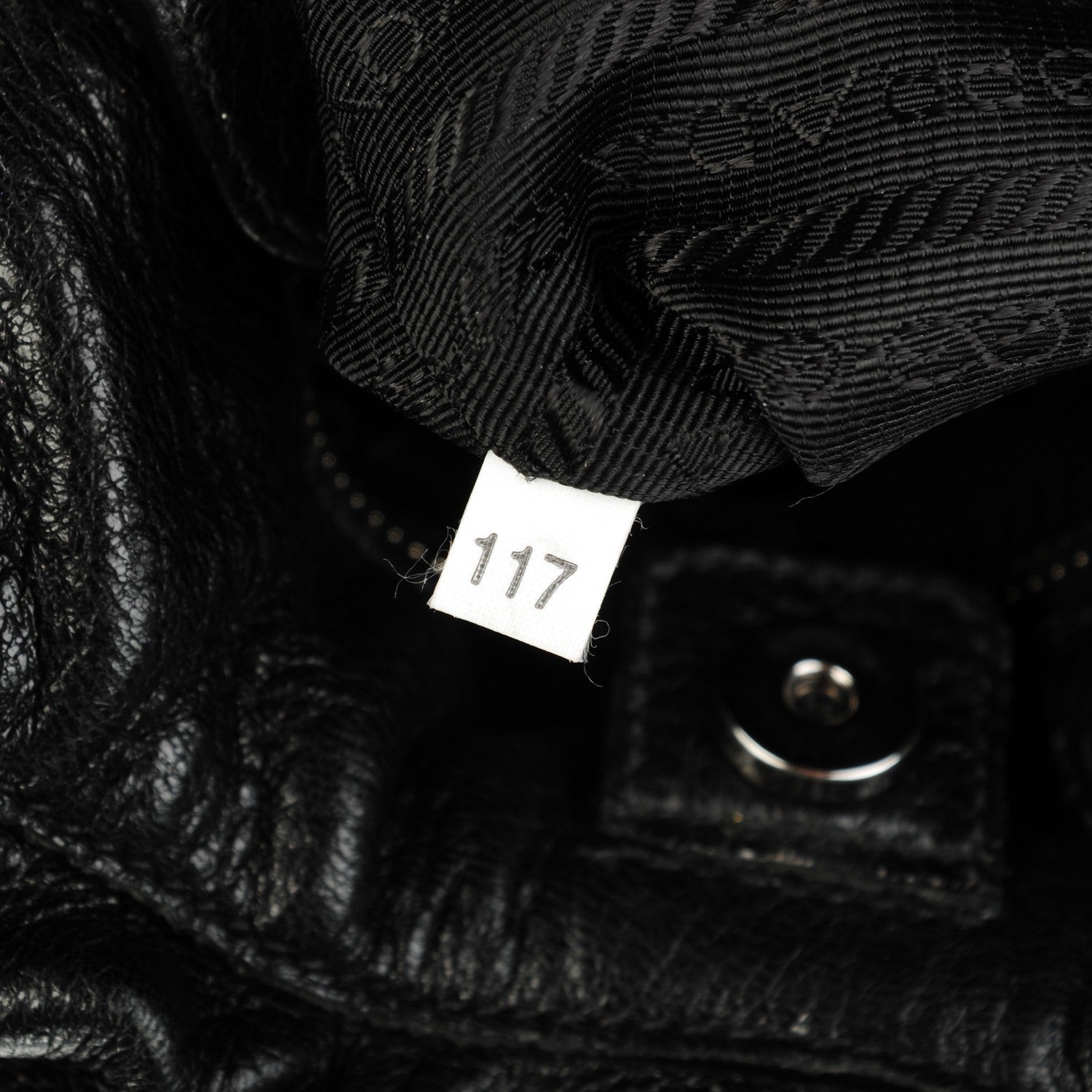 Prada Deerskin Shoulder Bag Black 7 of 8