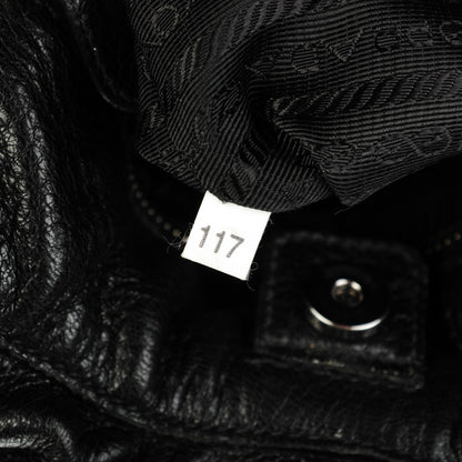 Prada Deerskin Shoulder Bag Black 7 of 8