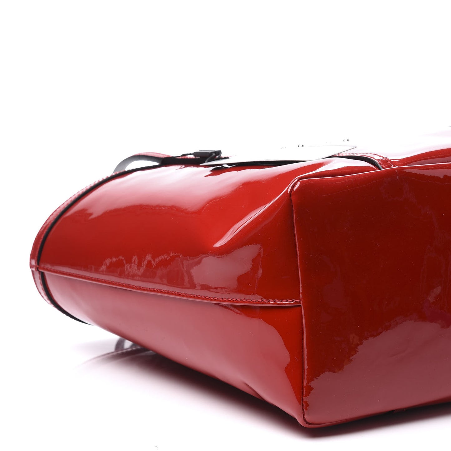 Vernice Vitello Shopping Tote Red