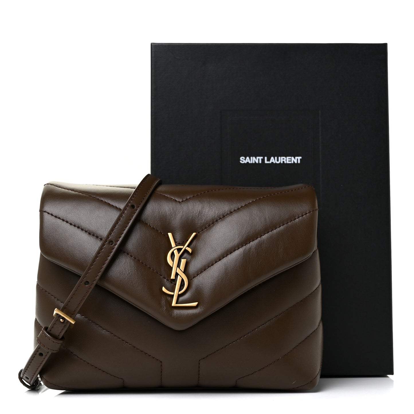 Calfskin Y Quilted Monogram Toy Loulou Crossbody Bag Soil Brown