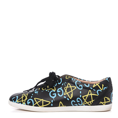 Gucci Calfskin GucciGhost Print Mens Low Top Sneakers 11 Black New Acquamarine 1 of 10