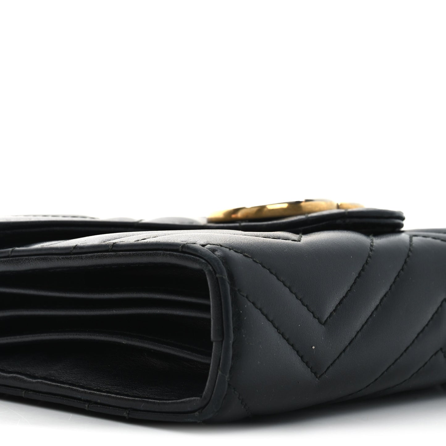 Calfskin Matelasse GG Marmont Chain Wallet Black