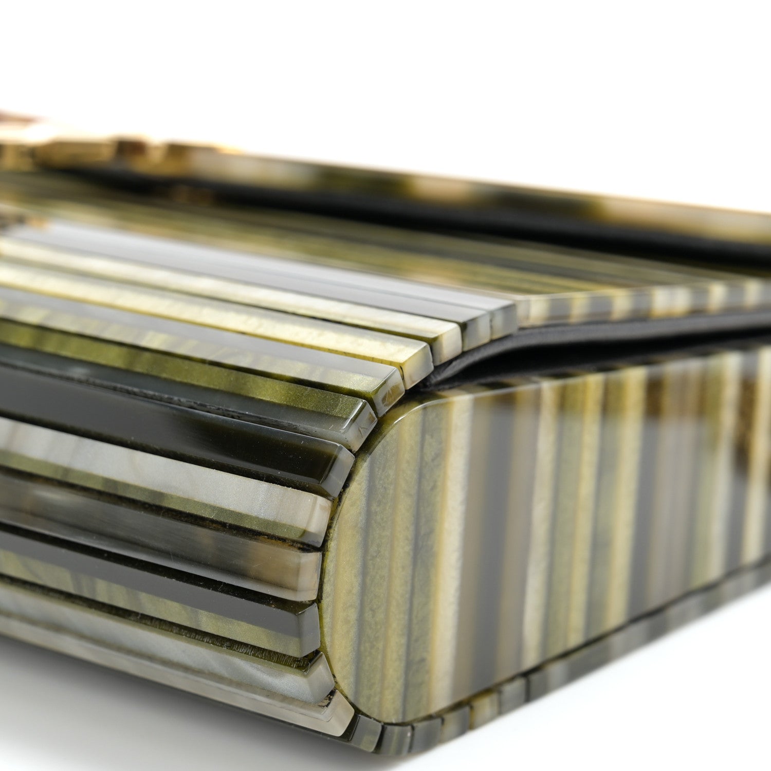 Saint Laurent Plexiglass Monogram Vicky Minaudiere Clutch Green Multicolor 9 of 10