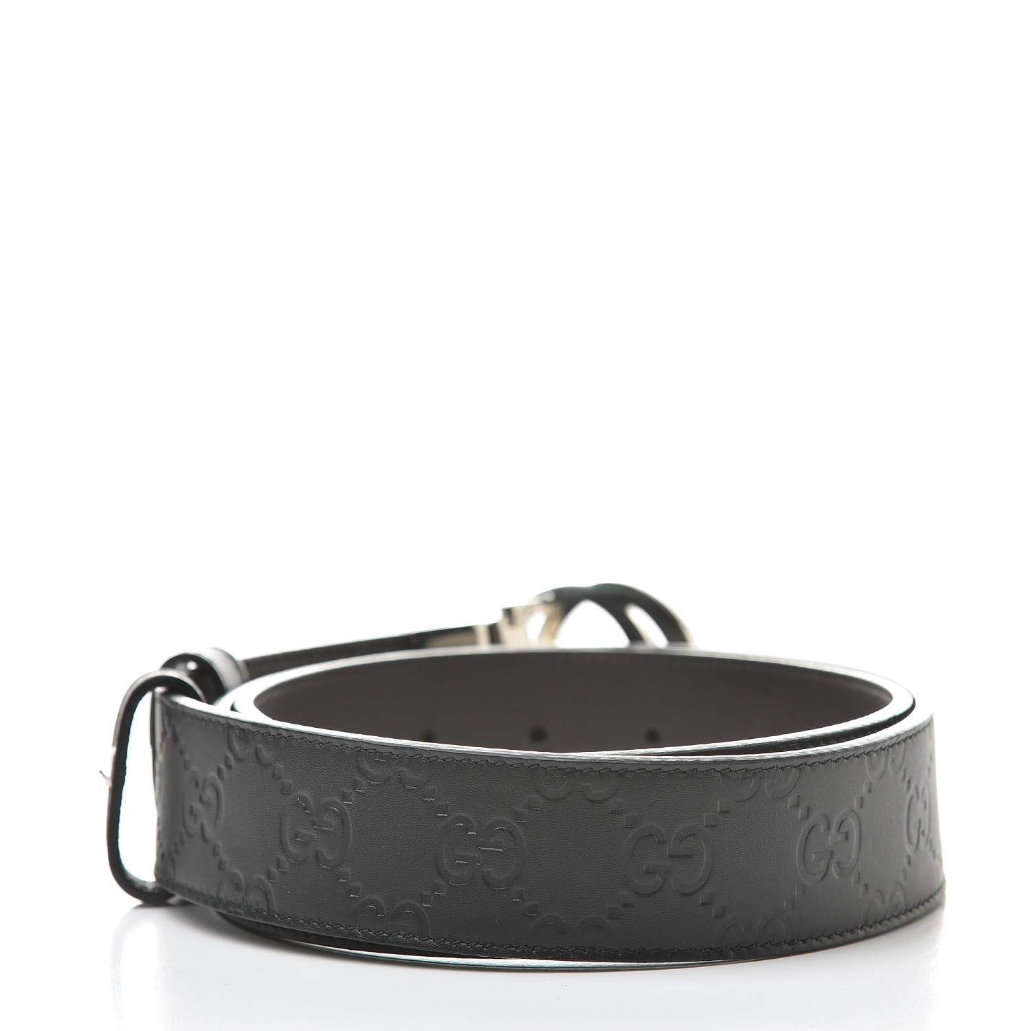 Gucci Guccissima Signature Interlocking G Reversible 37mm Belt 95 38 Black Cocoa 3 of 7