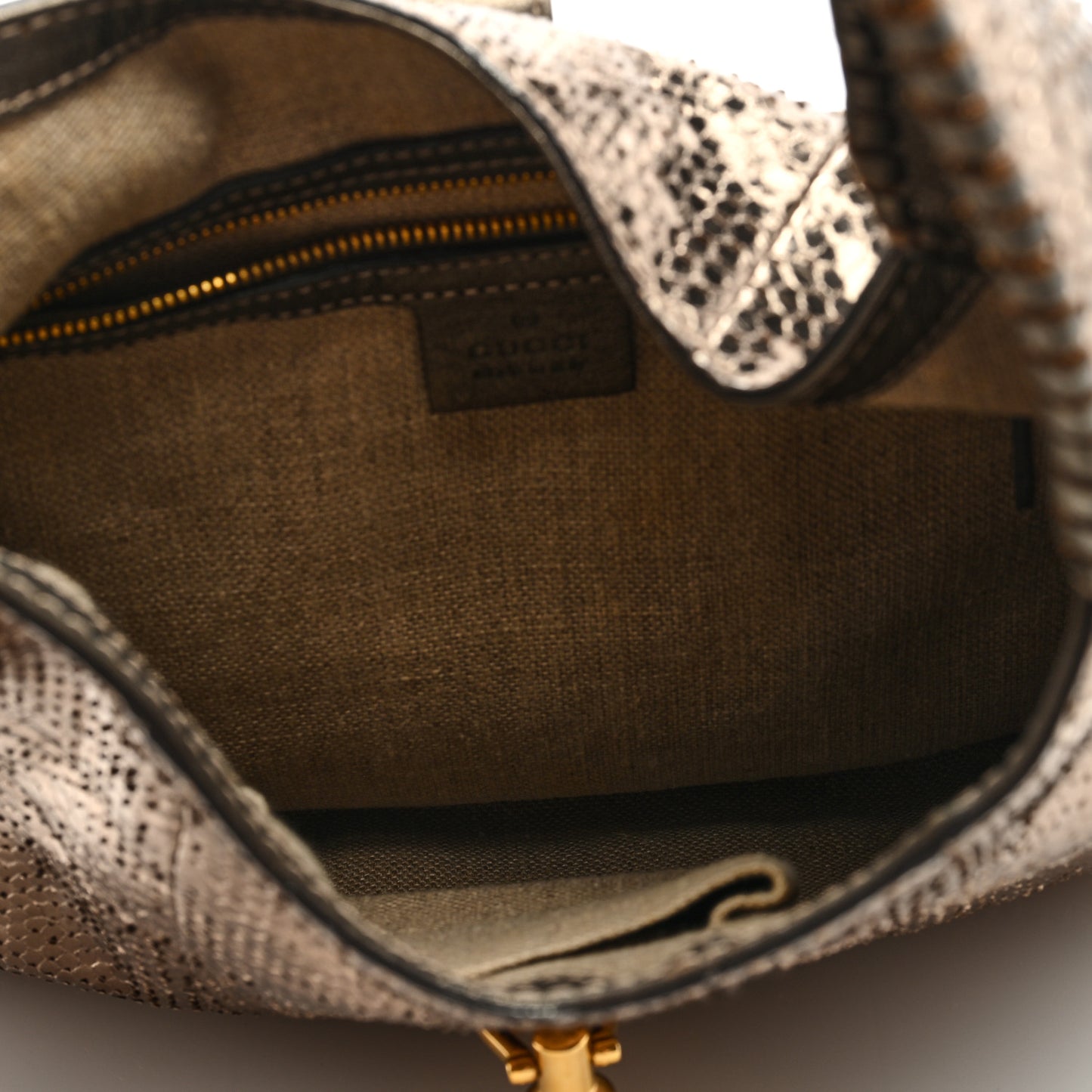 Metallic Snakeskin Large New Jackie Shoulder Bag Gold