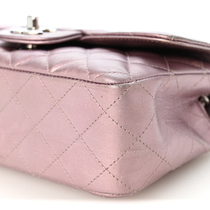 Chanel Metallic Calfskin Quilted Mini Rectangular Flap Pink 10 of 12
