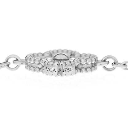 Van Cleef & Arpels 18K White Gold Diamond 6 Motifs Sweet Alhambra Bracelet 4 of 5