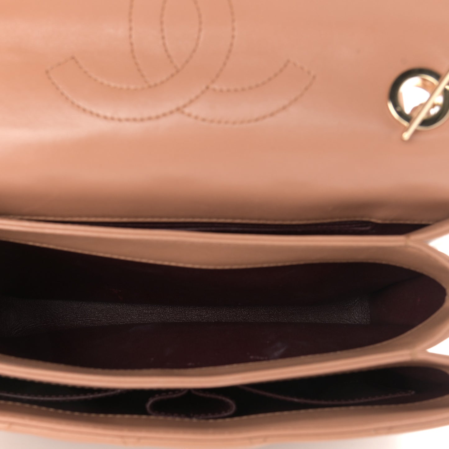 Lambskin Quilted Small Trendy CC Flap Dual Handle Bag Camel