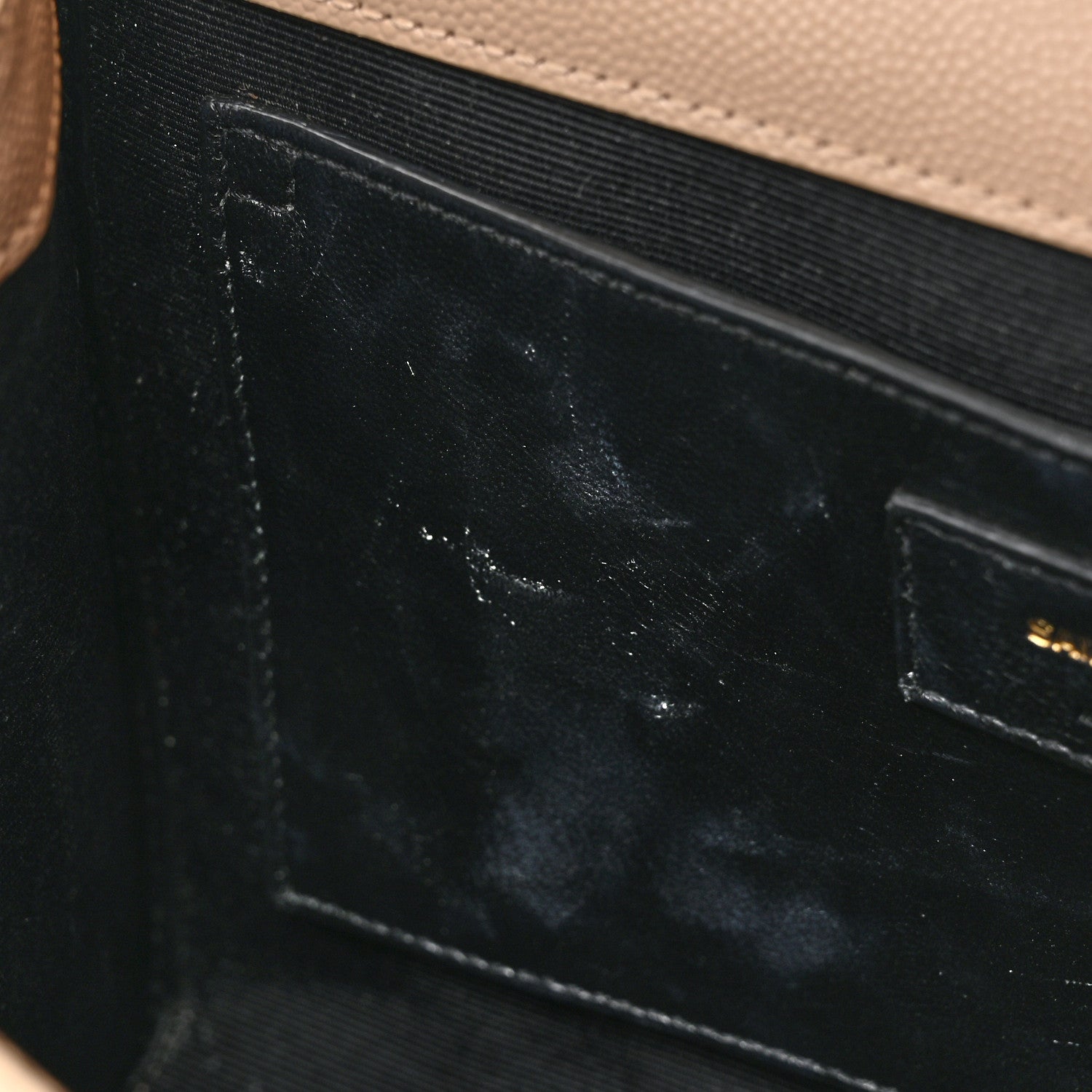 Saint Laurent Grain De Poudre Textured Mixed Matelasse Medium Triquilt Monogram Satchel Dark Beige 12 of 14