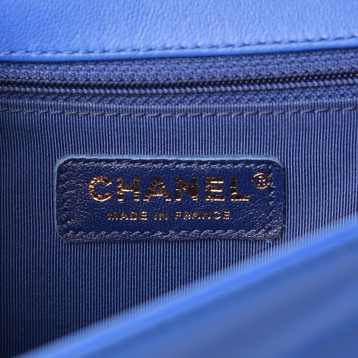 Lambskin Quilted New Medium Boy Flap Blue