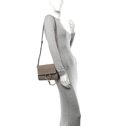 Chloe Grained Calfskin Lambskin Small Faye Shoulder Bag Motty Grey 2 of 14