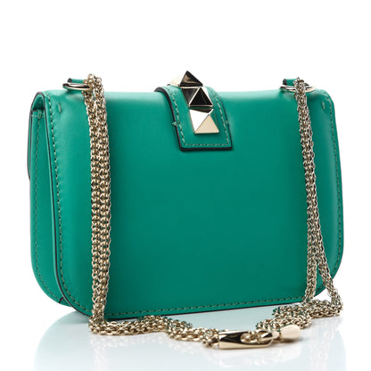 Valentino Garavani Vitello Small Glam Lock Rockstud Flap Opaline Green 3 of 11