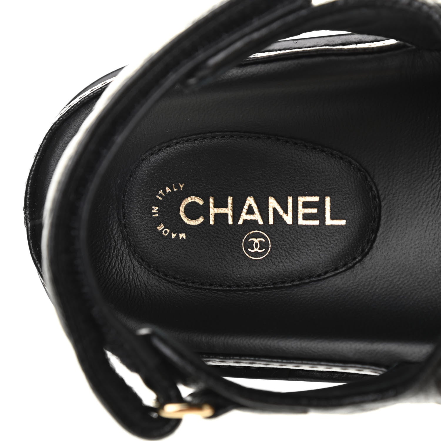 Chanel Grained Calfskin Velcro Dad Sandals 39 Black 6 of 8