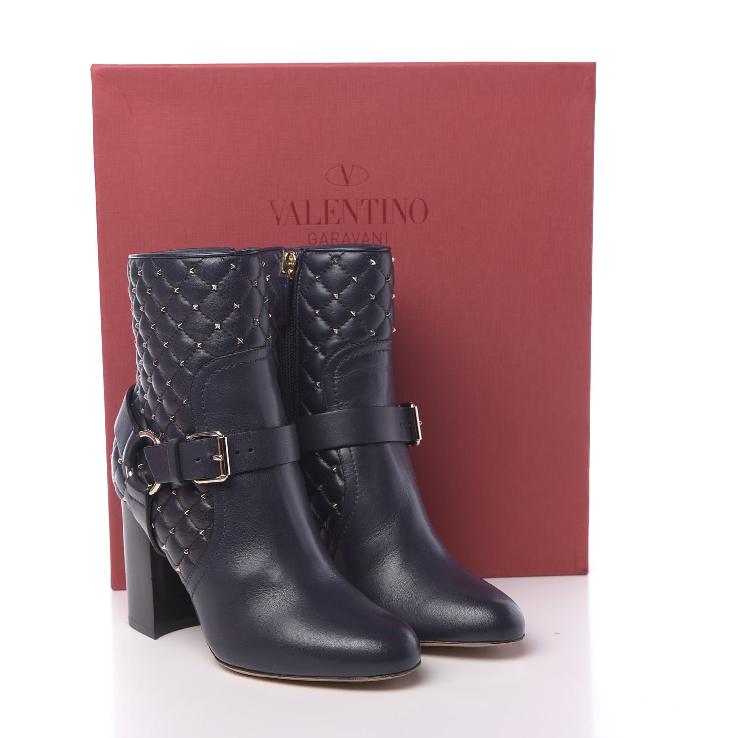 Valentino Garavani Nappa Rockstud Spike 90mm Ankle Boots 35.5 Marine 9 of 9