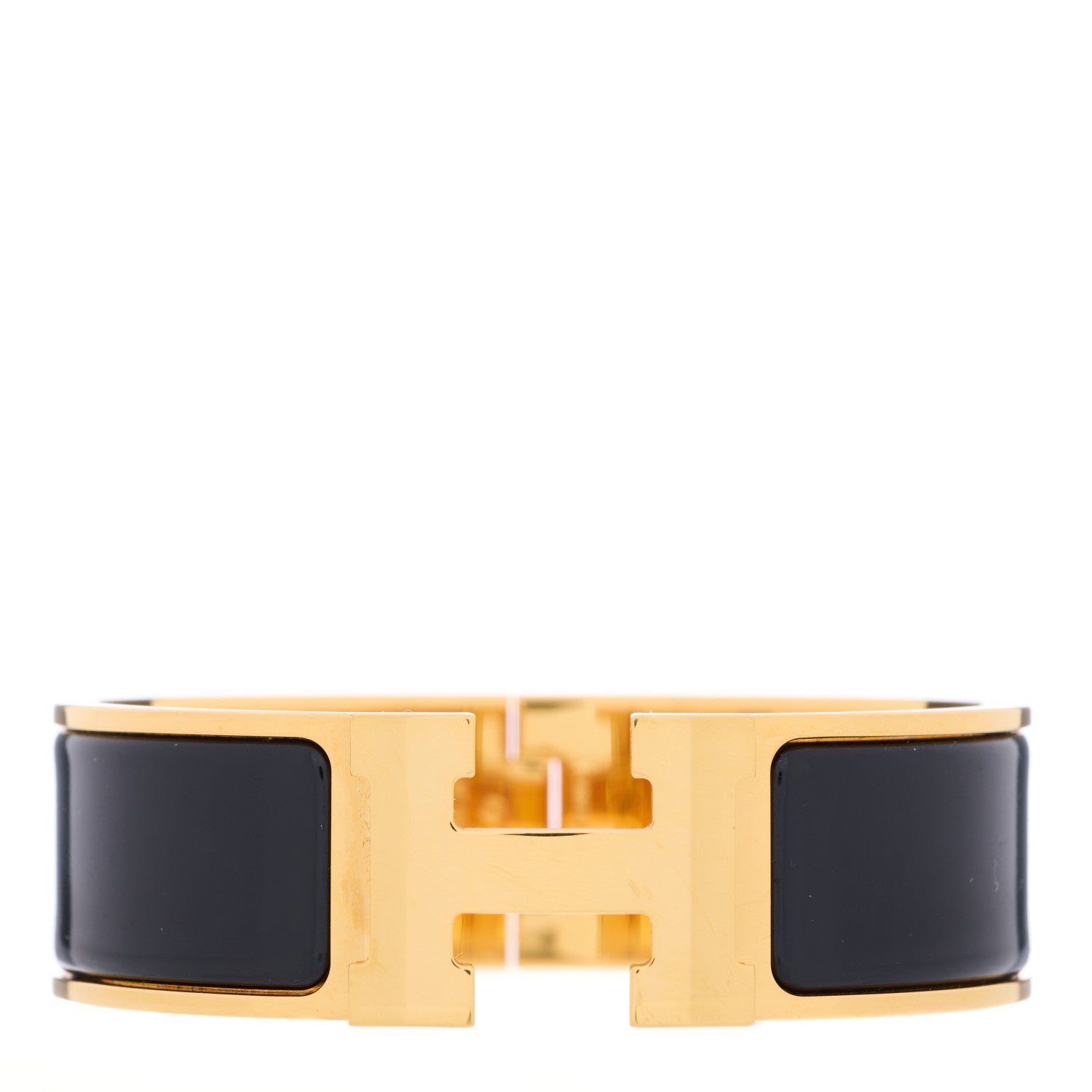 Hermes Enamel Wide Clic Clac H Bracelet GM Black 1 of 4