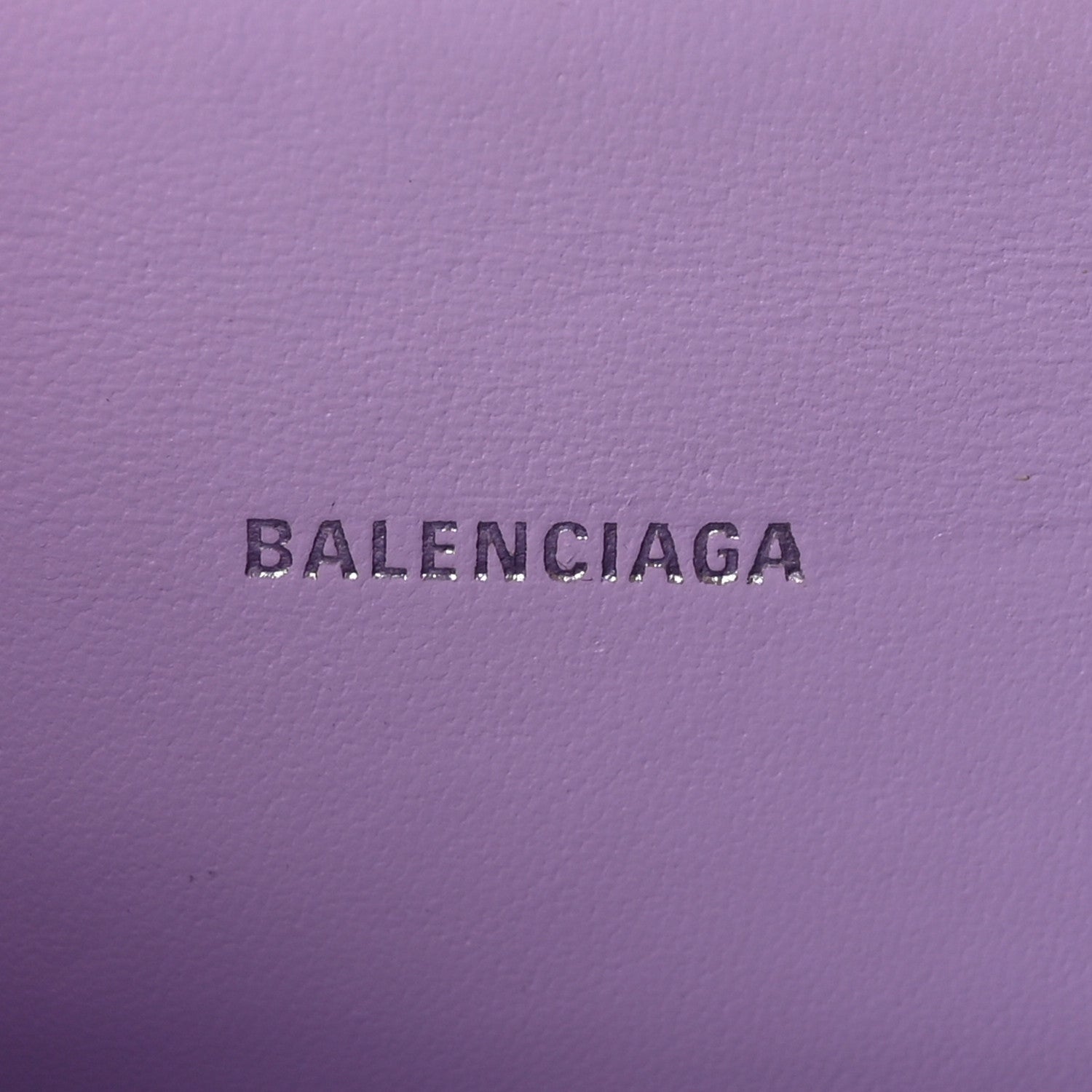 Balenciaga Shiny Calfskin Crocodile Embossed Hourglass Top Handle Bag XS Lilac 6 of 10