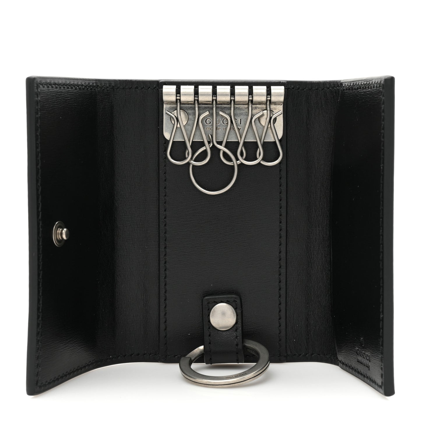 Calfskin GG Marmont 6 Key Holder Black