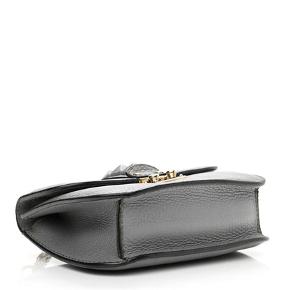 Valentino Garavani Pebbled Calfskin Small Glam Lock Rockstud Flap Gray 4 of 13