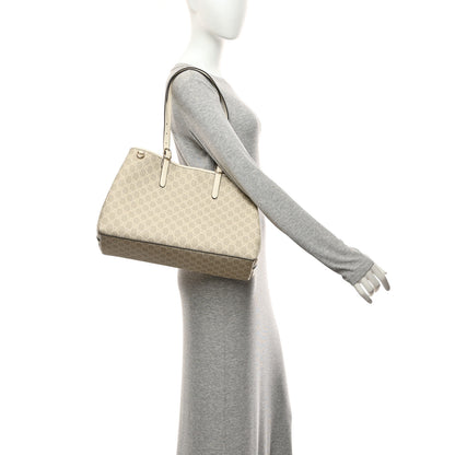 Gucci GG Supreme Monogram Emblem Large Tote Bag  Mystic White Oatmeal 2 of 10