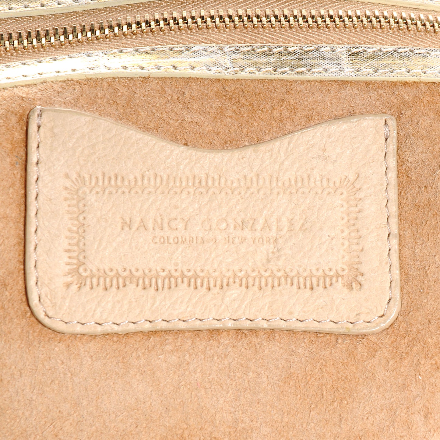 Metallic Crocodile Foldover Clutch Bag Gold
