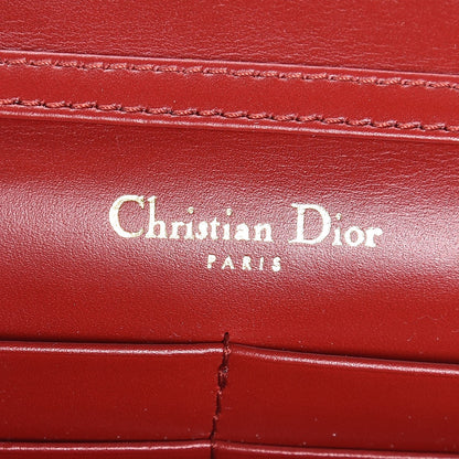 Christian Dior Calfskin Cannage Studded Lady Dior Wallet on Chain Deep Red 6 of 9