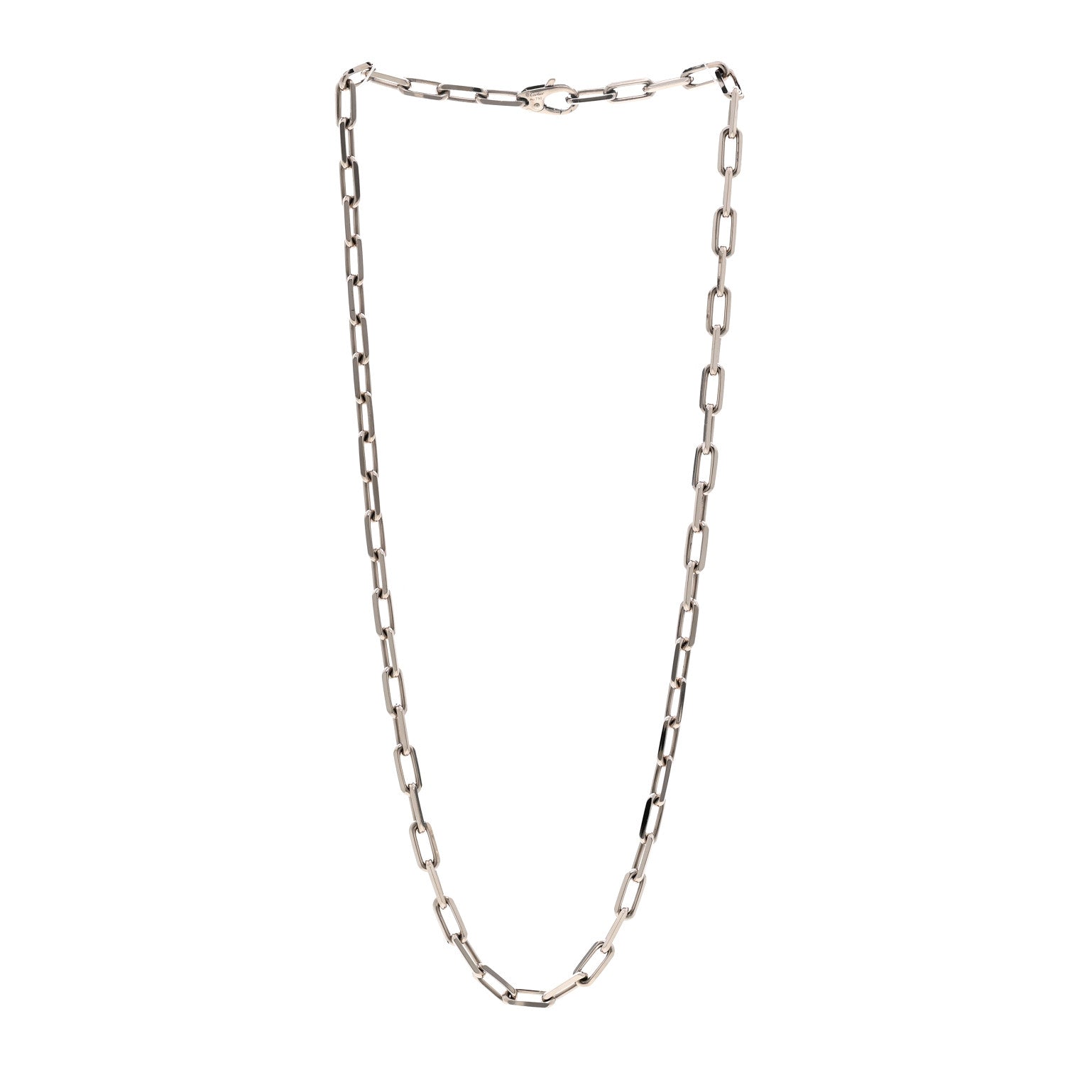 Cartier 18K White Gold Medium Santos De Cartier Link Necklace 3 of 5