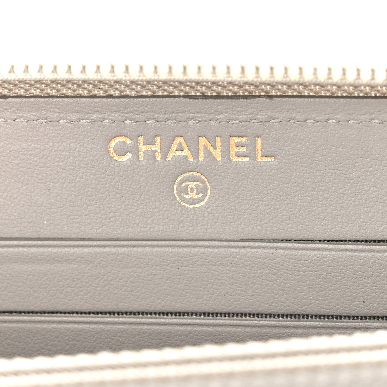 Chanel Caviar Quilted Boy Small Zip Around Wallet Grey 6 of 9