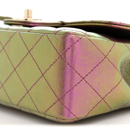 Chanel Iridescent Lambskin Quilted Mini Rectangular Flap Purple 10 of 11