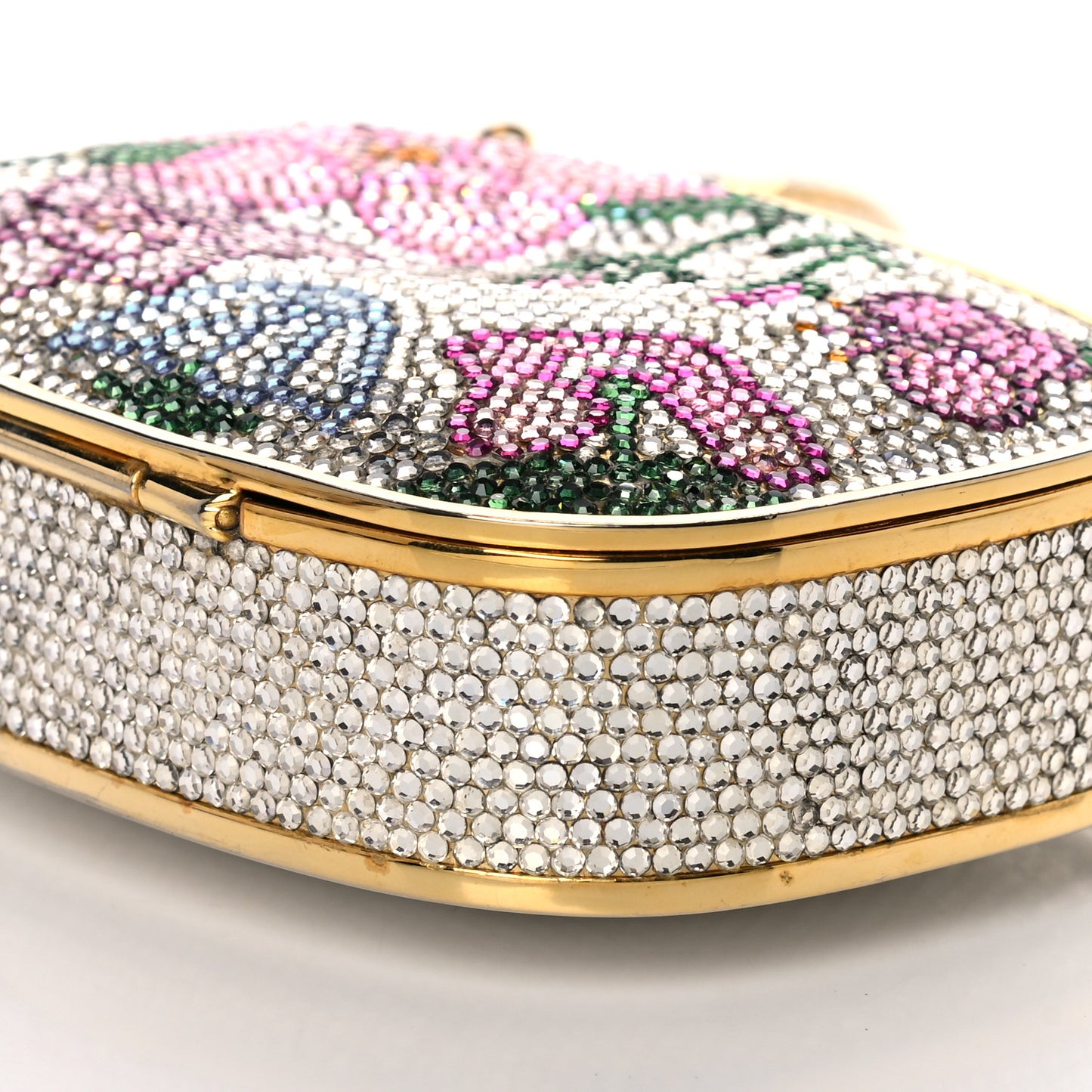 Swarovski Crystal Floral Miniaudiere Clutch