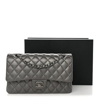 Chanel Metallic Calfskin Quilted Medium Double Flap Ruthenium Ruthenium 11 of 11