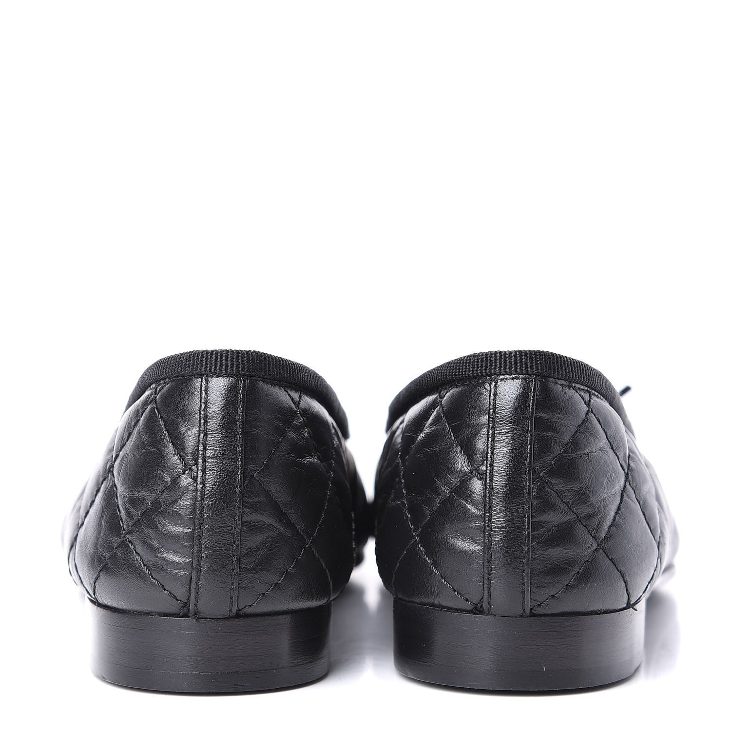 Chanel Aged Calfskin Quilted Cap Toe Ballerina Flats 35.5 Black 7 of 10