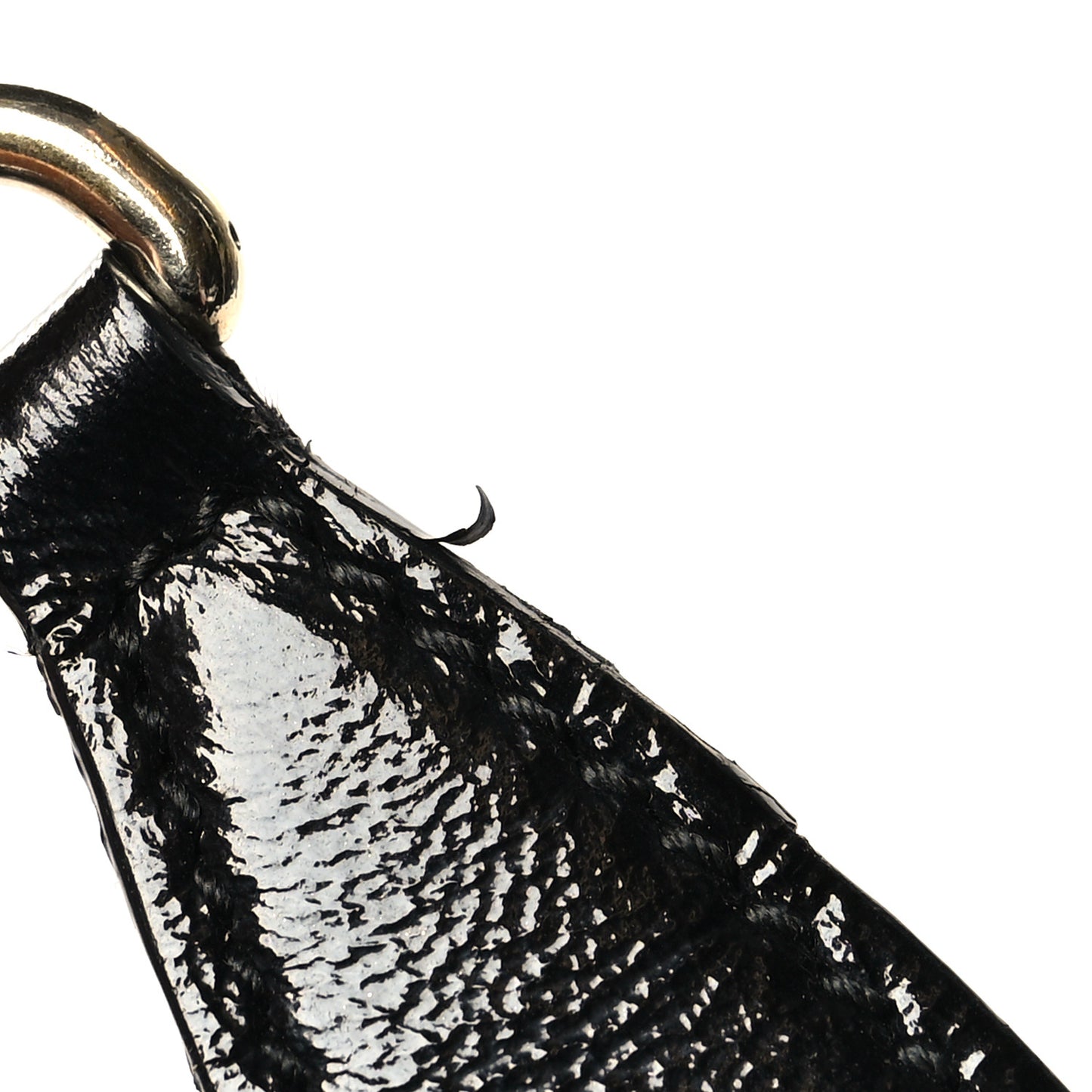 Patent Medium Soho Chain Shoulder Bag Black