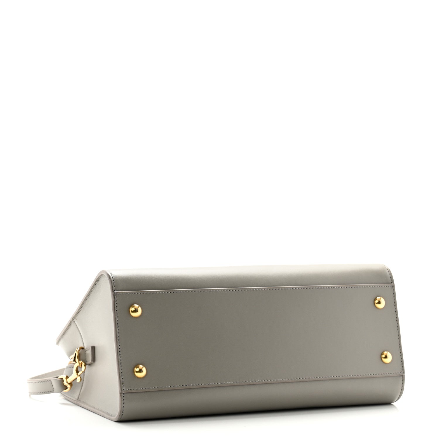 Saint Laurent Smooth Calfskin Small Monogram Cabas Oyster Grey 4 of 12
