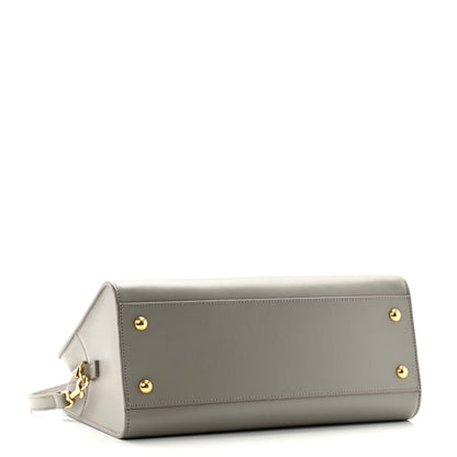 Saint Laurent Smooth Calfskin Small Monogram Cabas Oyster Grey 4 of 12