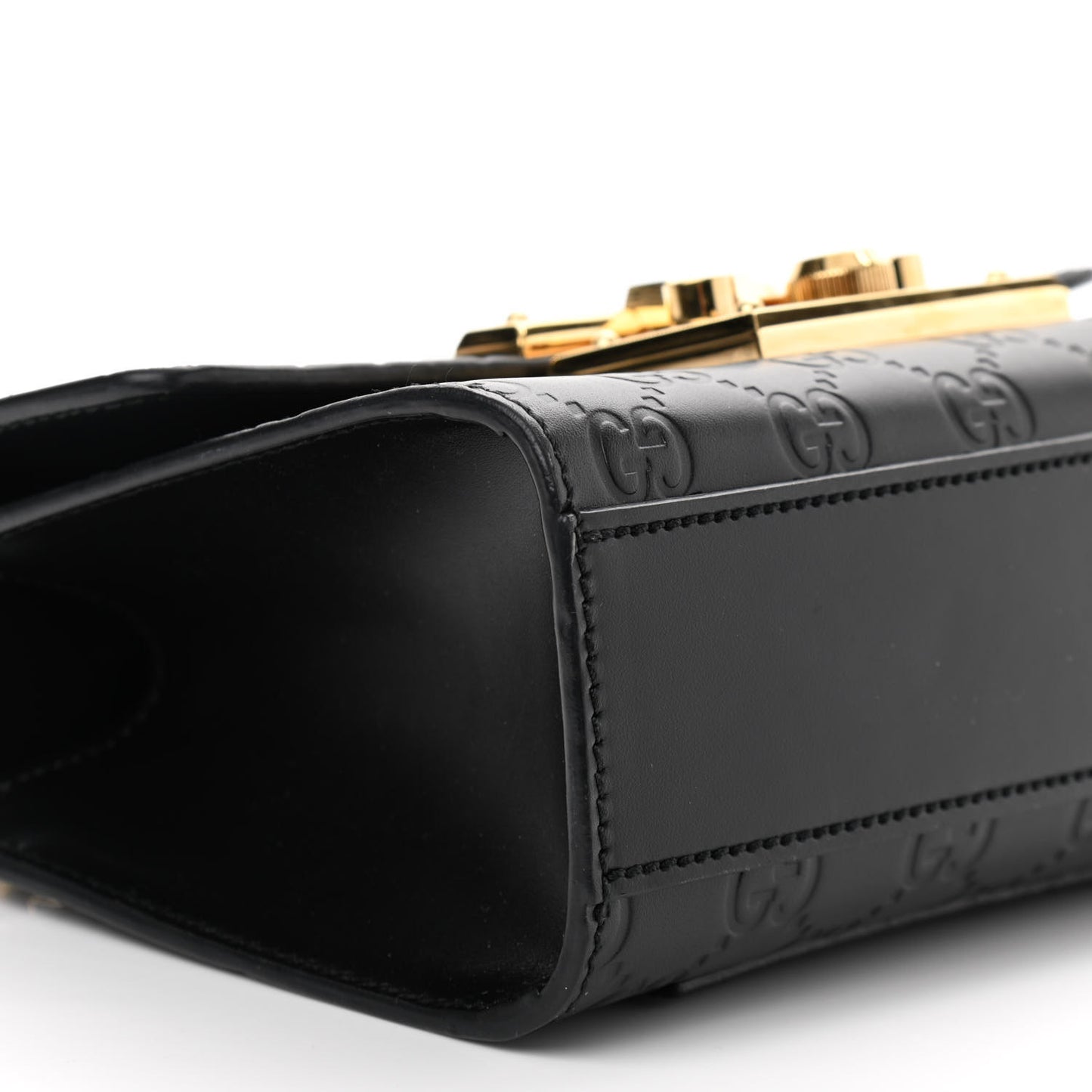 Guccissima Small Padlock Shoulder Bag Black