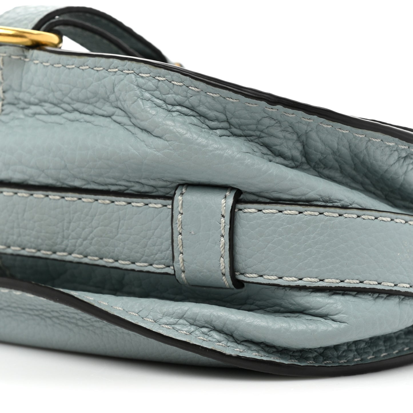 Calfskin Mini Marcie Round Crossbody Bag Faded Blue