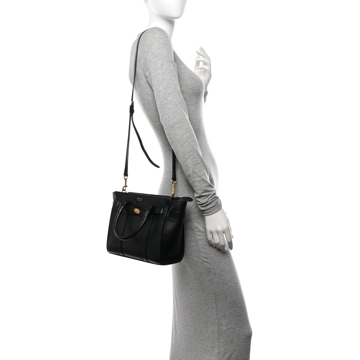 Classic Grain Small Bayswater Zip Tote Black